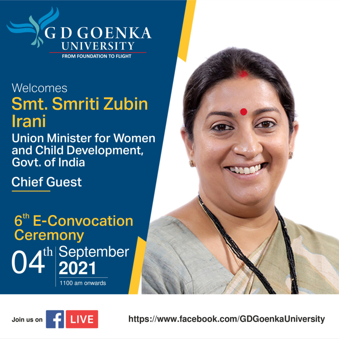 Union Minister - Smt. Smriti Zubin Irani at GD Goenka