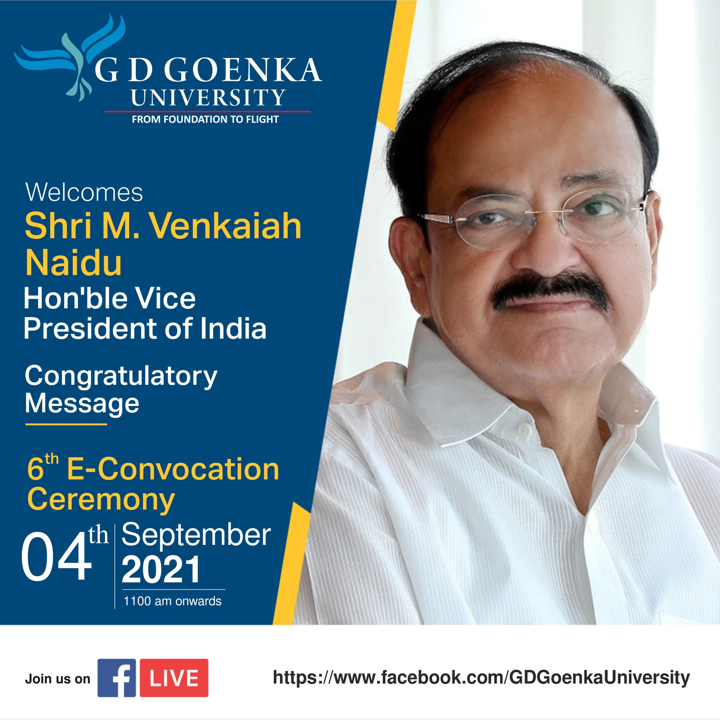 Vice President of India - Shri M. Venkaiah Naidu at GD Goenka