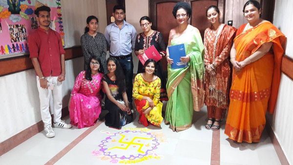 Inter House Rangoli Competition at School of Education GD Goenka University