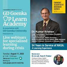 Report on the Guest Lecture by Dr. Kumar Krishen, Ex NASA Scientist at GDGU
