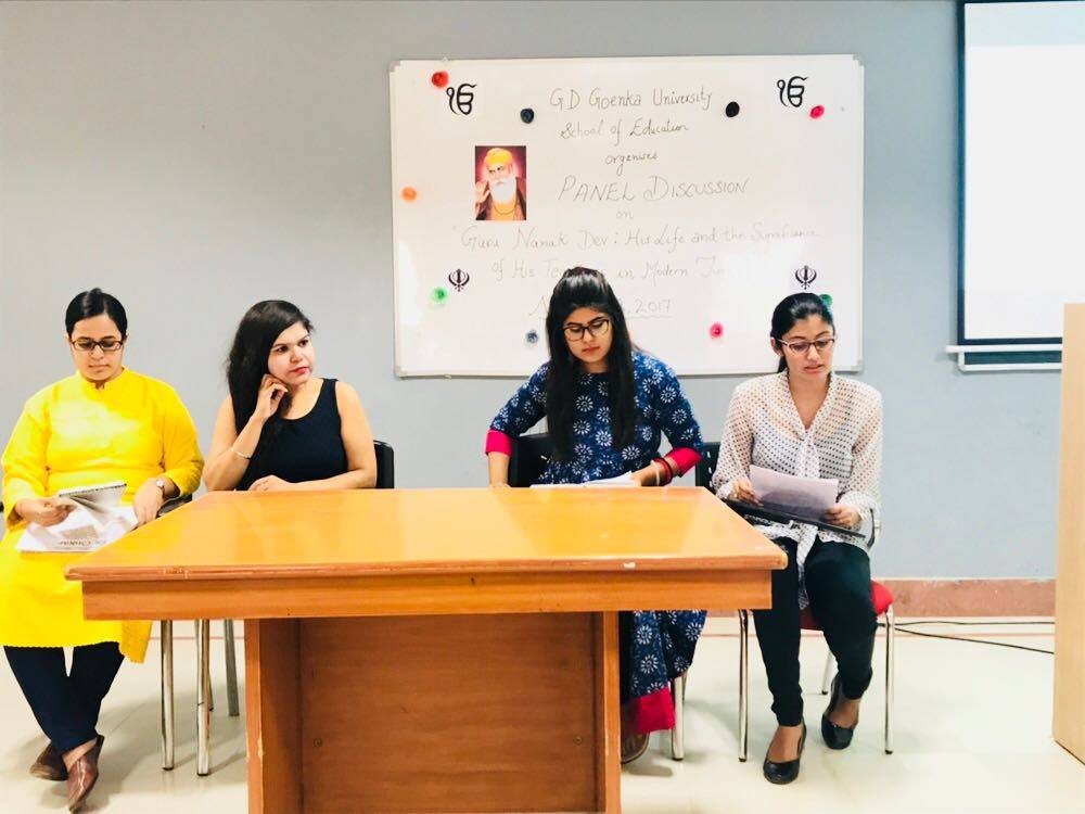 Panel Discussion by Student-teachers of School of Education,  G D Goenka University on “Guru Nanak Dev: His Life and the Significance of His Teachings in Modern Times”