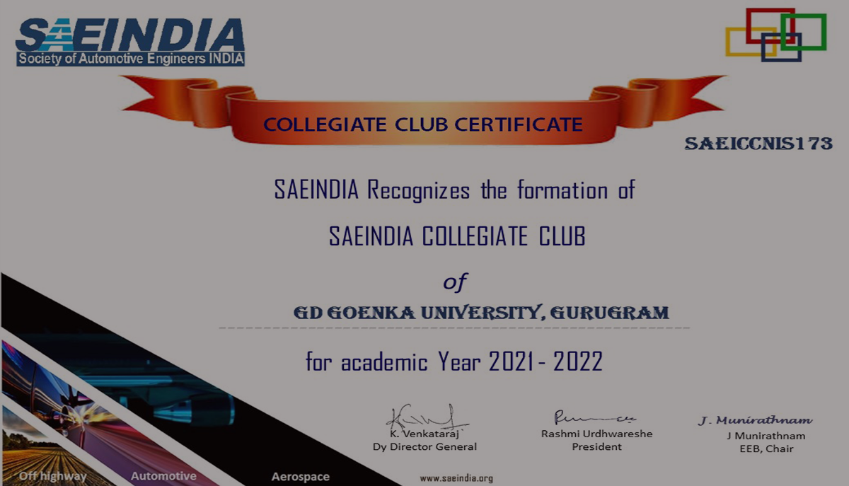COLLEGIATE CLUB OF SAE INDIA