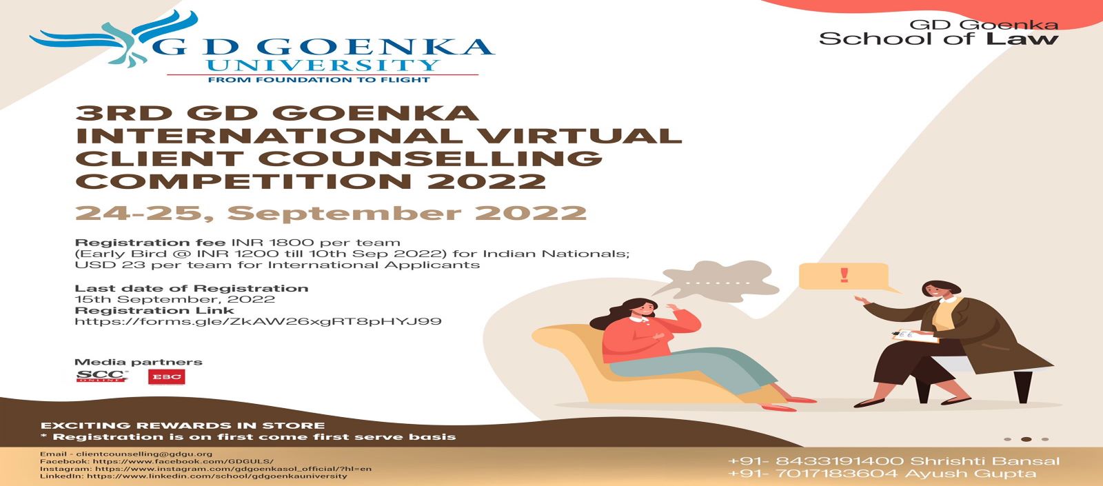 3RD GD GOENKA INTERNATIONAL VIRTUAL CLIENT COUNSELLING COMPETITION 2022