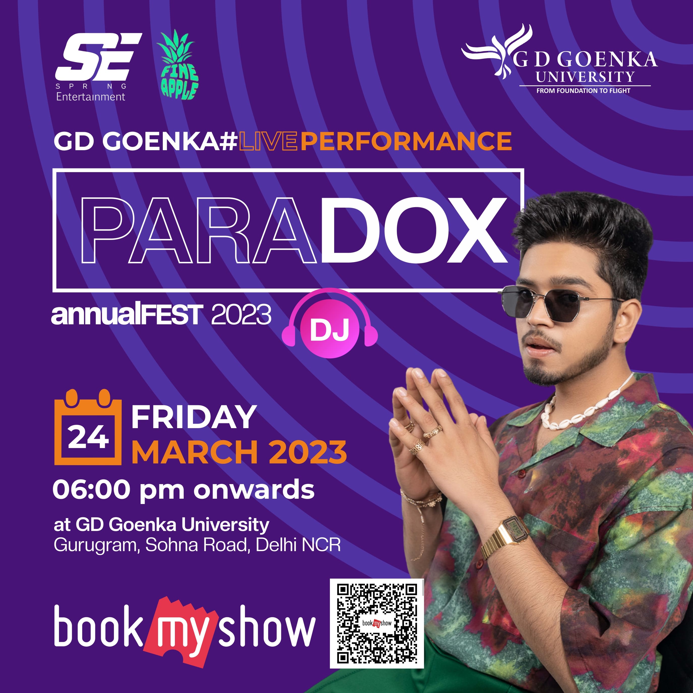 Paradox Rapper Live in Concert at GD Goenka University Gurgaon on 24th March 2023